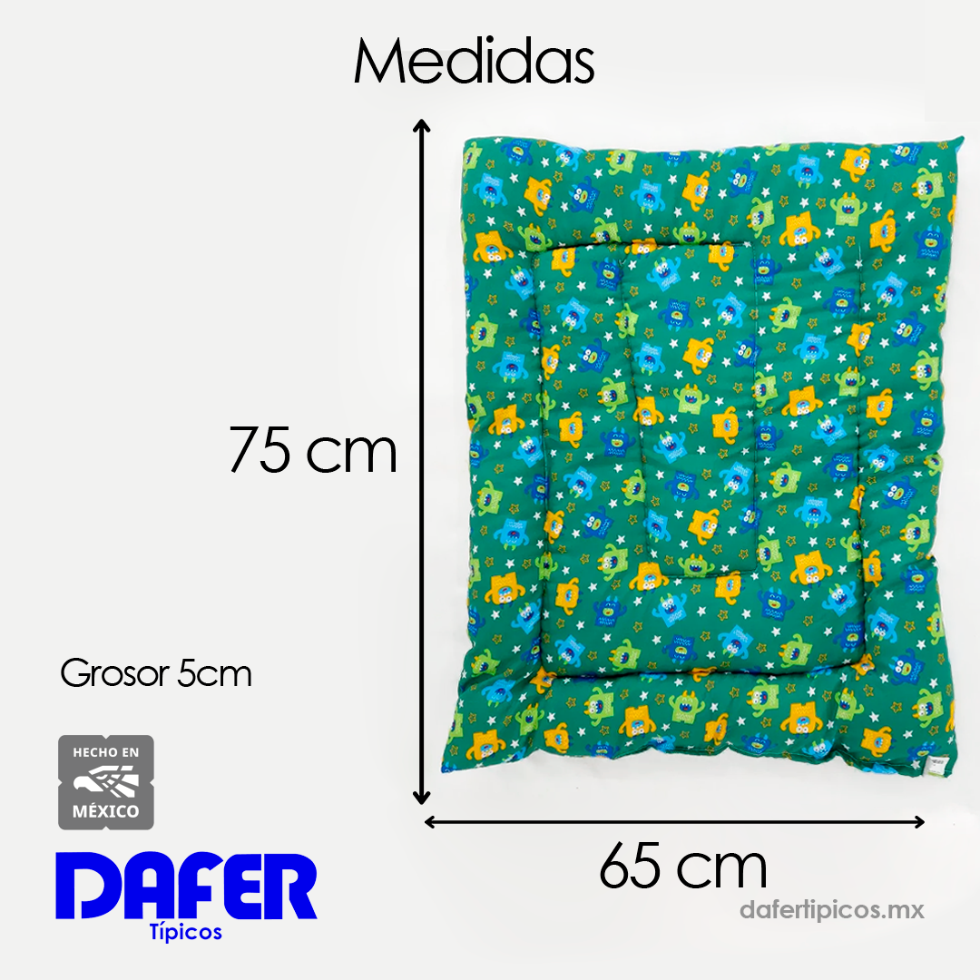 Tapete Estampado Y Acolchado Transportadora Para Mascota Mostritos