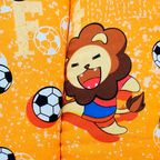 Tapete Estampado Y Acolchado Transportadora Para Mascota León Futbolista Amarillo