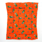Tapete Estampado Y Acolchado Transportadora Para Mascota Dinosaurios Naranja