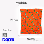 Tapete Estampado Y Acolchado Transportadora Para Mascota Dinosaurios Naranja