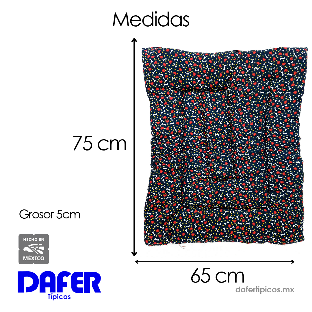 Tapete Estampado Y Acolchado Transportadora Para Mascota Huesitos