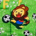 Tapete Estampado Y Acolchado Transportadora Para Mascota Leon Futbolista