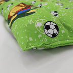Tapete Estampado Y Acolchado Transportadora Para Mascota Leon Futbolista