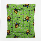 Tapete Estampado Y Acolchado Transportadora Para Mascota Leon Futbolista