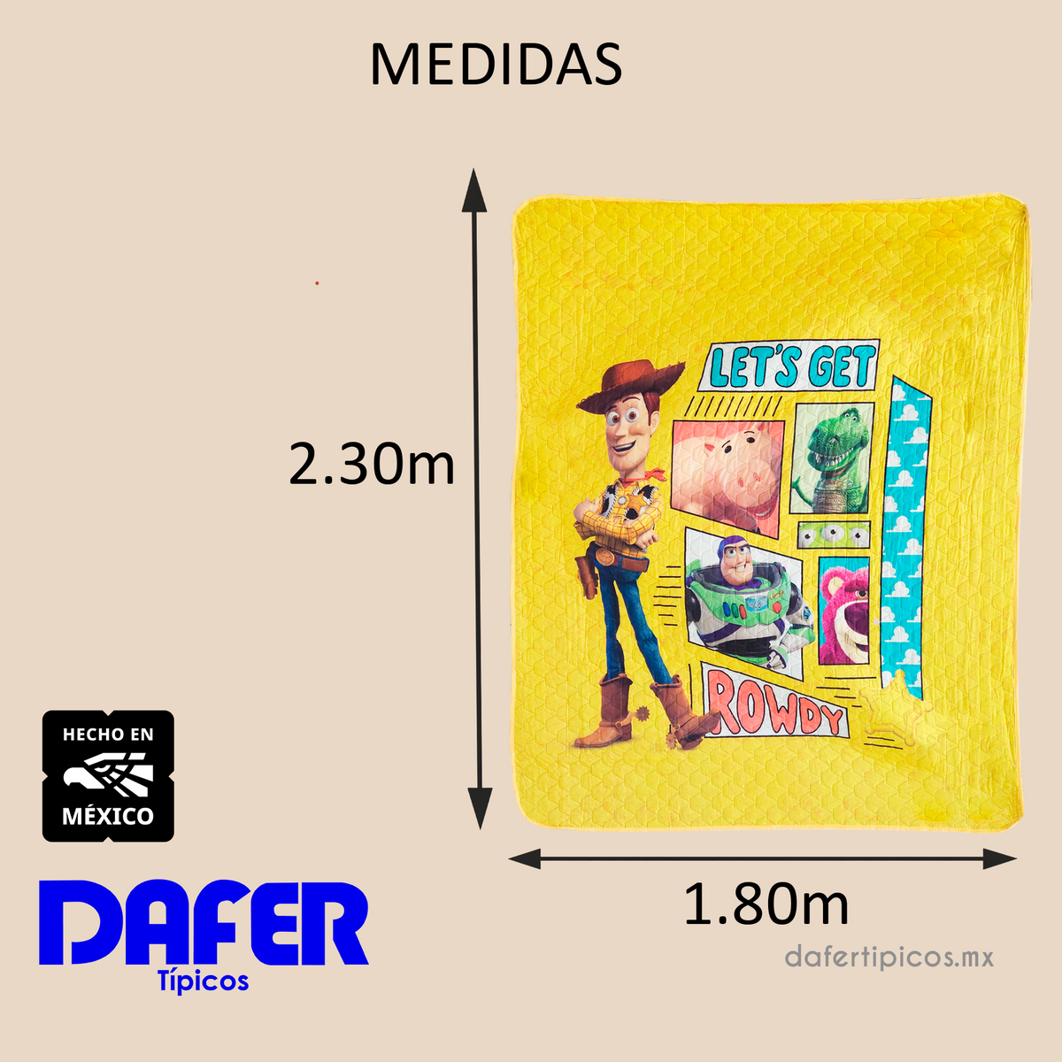 Colcha Capitonada Refrescante 1.80x2.20 Providencia® Toy Story