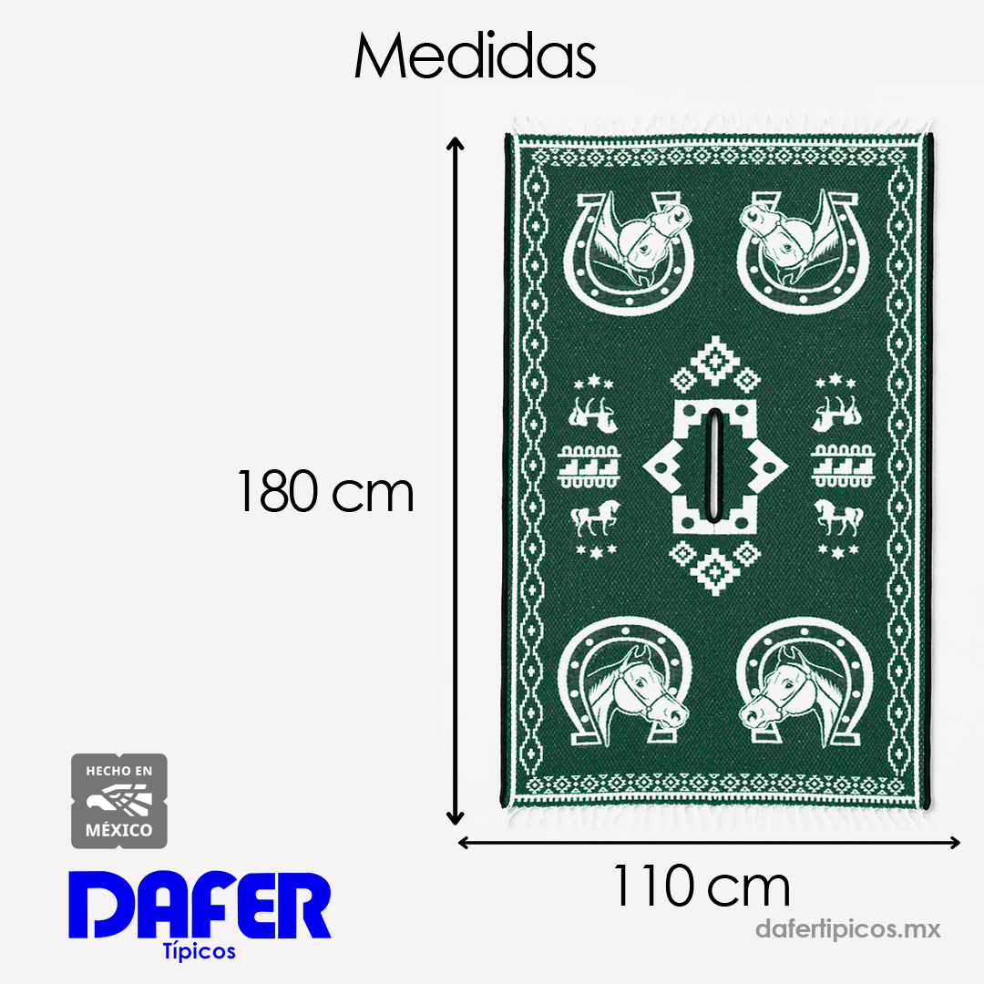 Jorongo Gaban Artesanal Mexicano Herraduras Verde Oscuro