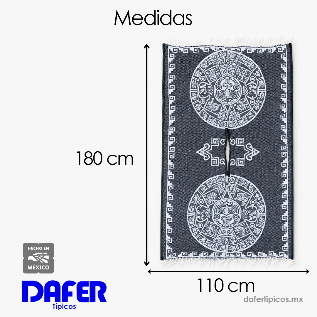 Jorongo Gaban Artesanal Mexicano Calendario Gris