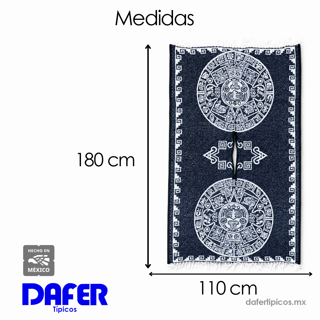 Jorongo Gaban Artesanal Mexicano Calendario Azul Oscuro