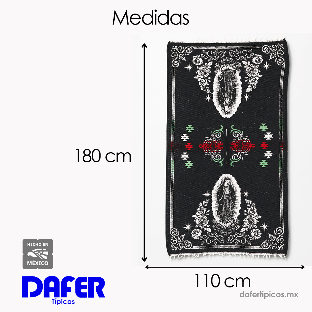Jorongo Gaban Artesanal Mexicano Virgen Tricolor