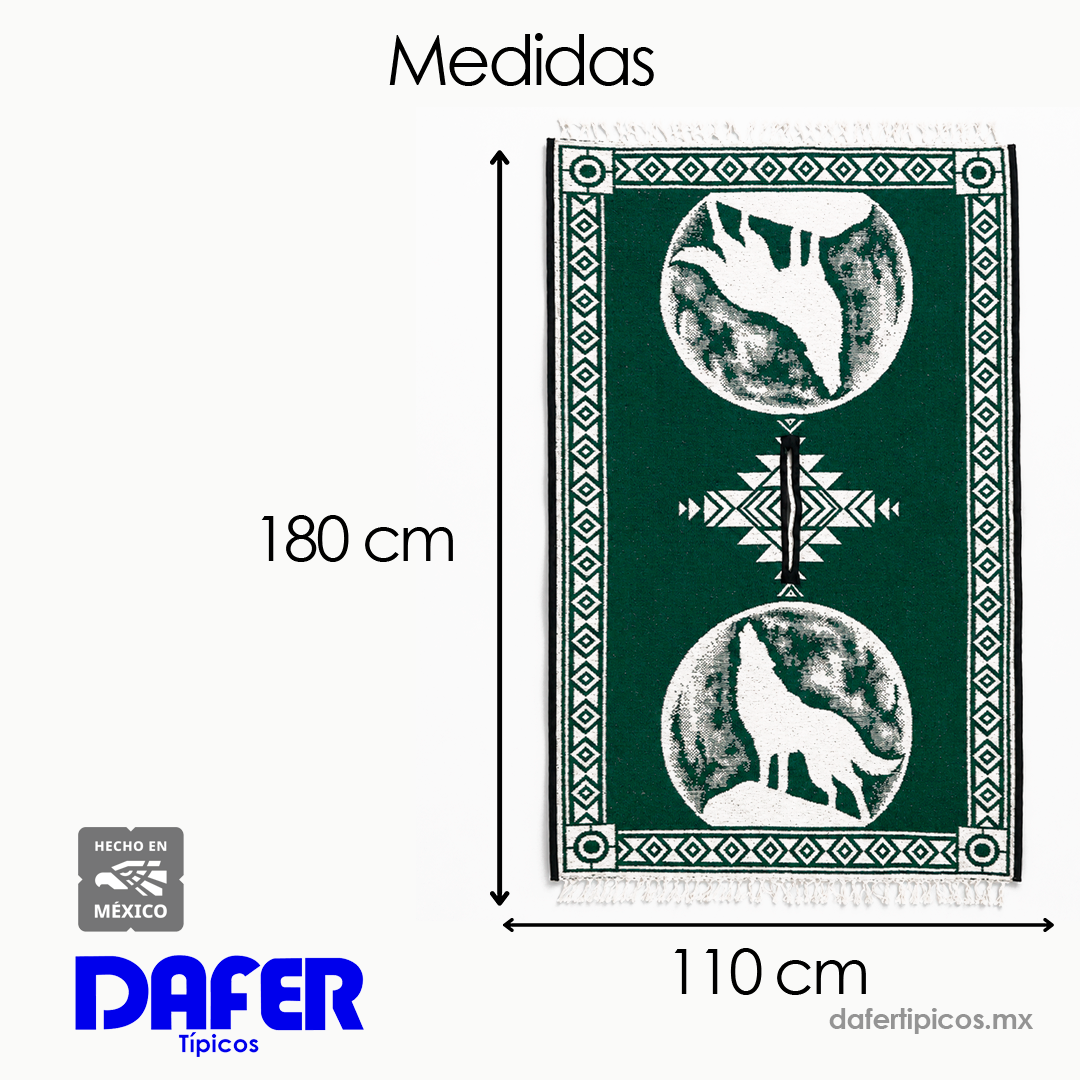 Jorongo Gaban Artesanal Mexicano Lobo Verde Oscuro