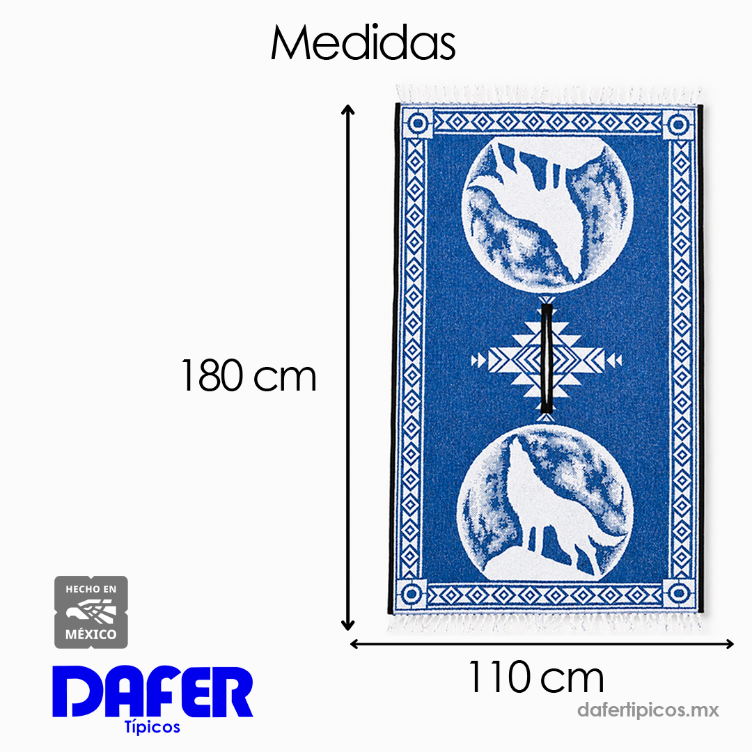 Jorongo Gaban Artesanal Mexicano Lobo Azul Oscuro