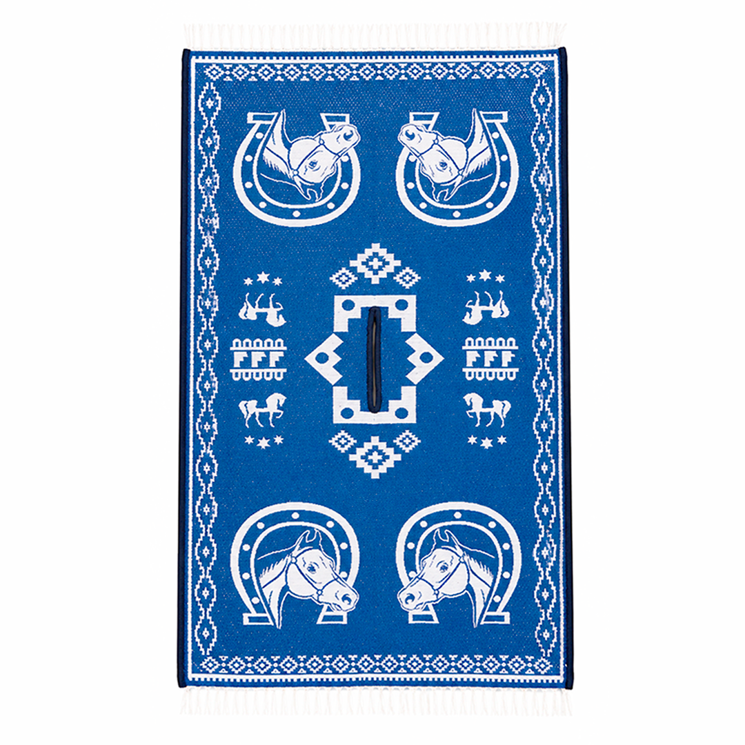 Jorongo Gaban Artesanal Mexicano Herraduras Azul