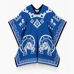 Jorongo Gaban Artesanal Mexicano Herraduras Azul