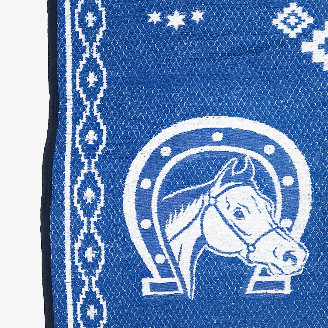 Jorongo Gaban Artesanal Mexicano Herraduras Azul