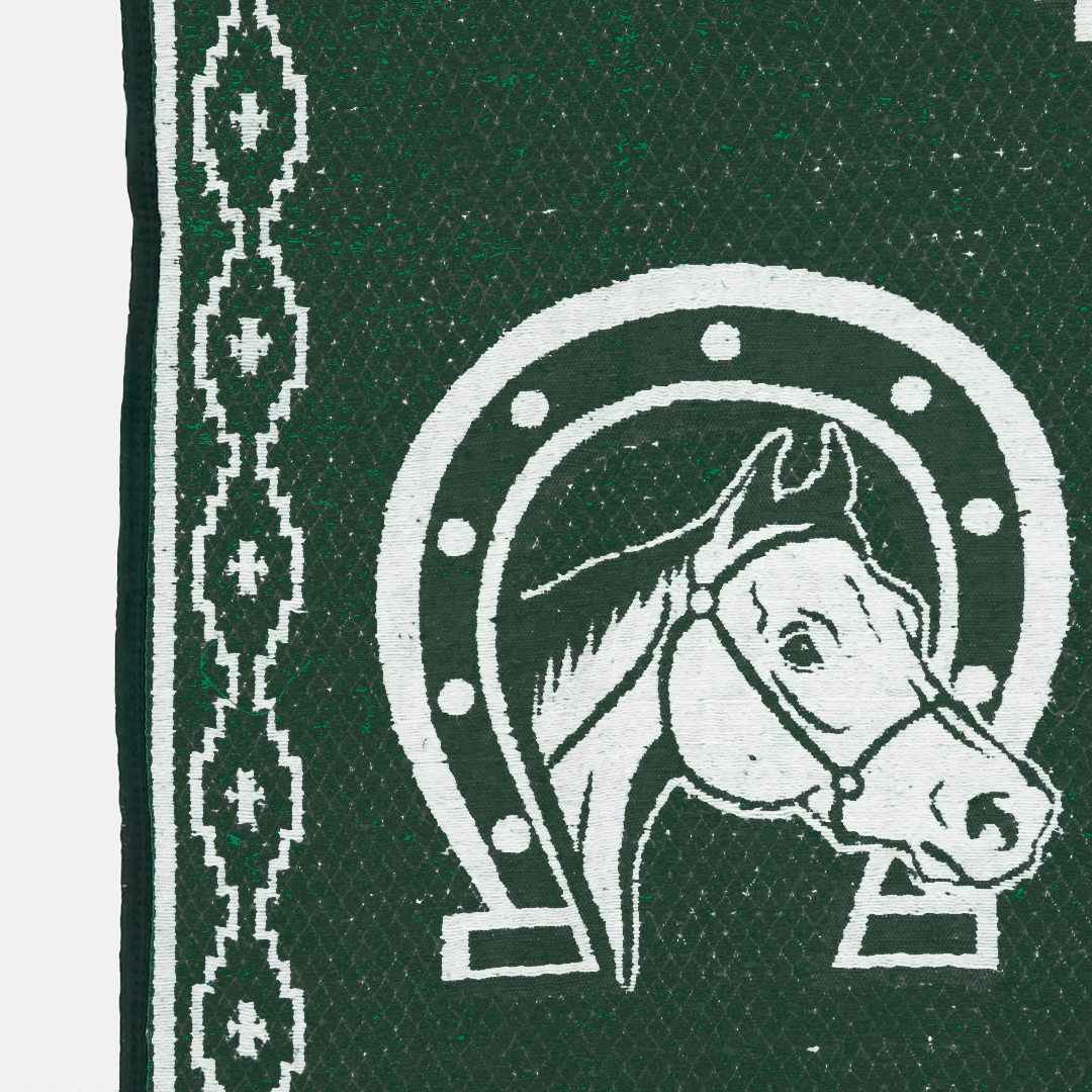 Jorongo Gaban Artesanal Mexicano Herraduras Verde Oscuro