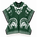 Jorongo Gaban Artesanal Mexicano Herraduras Verde Oscuro