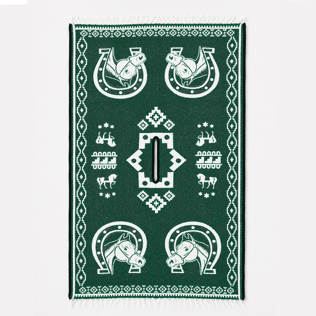 Jorongo Gaban Artesanal Mexicano Herraduras Verde Oscuro