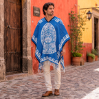 Jorongo Gaban Artesanal Mexicano Calendario Azul