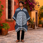 Jorongo Gaban Artesanal Mexicano Calendario Gris