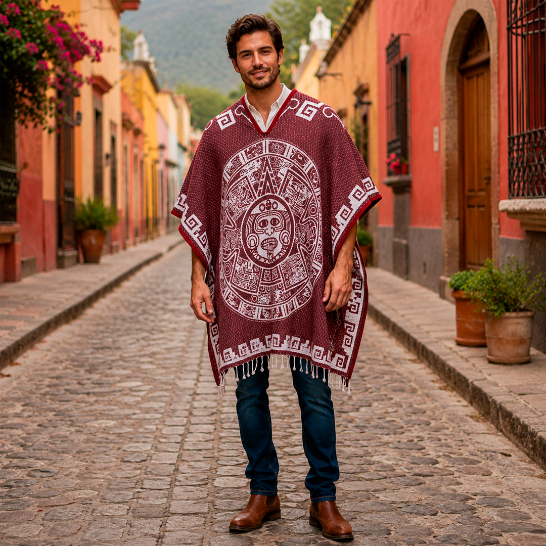 Jorongo Gaban Artesanal Mexicano Calendario Vino