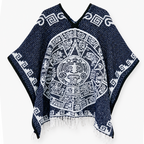 Jorongo Gaban Artesanal Mexicano Calendario Azul Oscuro