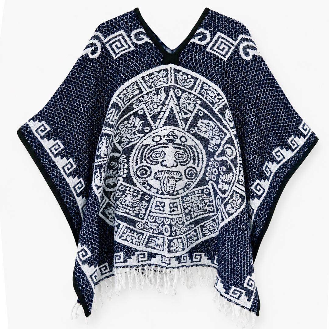 Jorongo Gaban Artesanal Mexicano Calendario Azul Oscuro