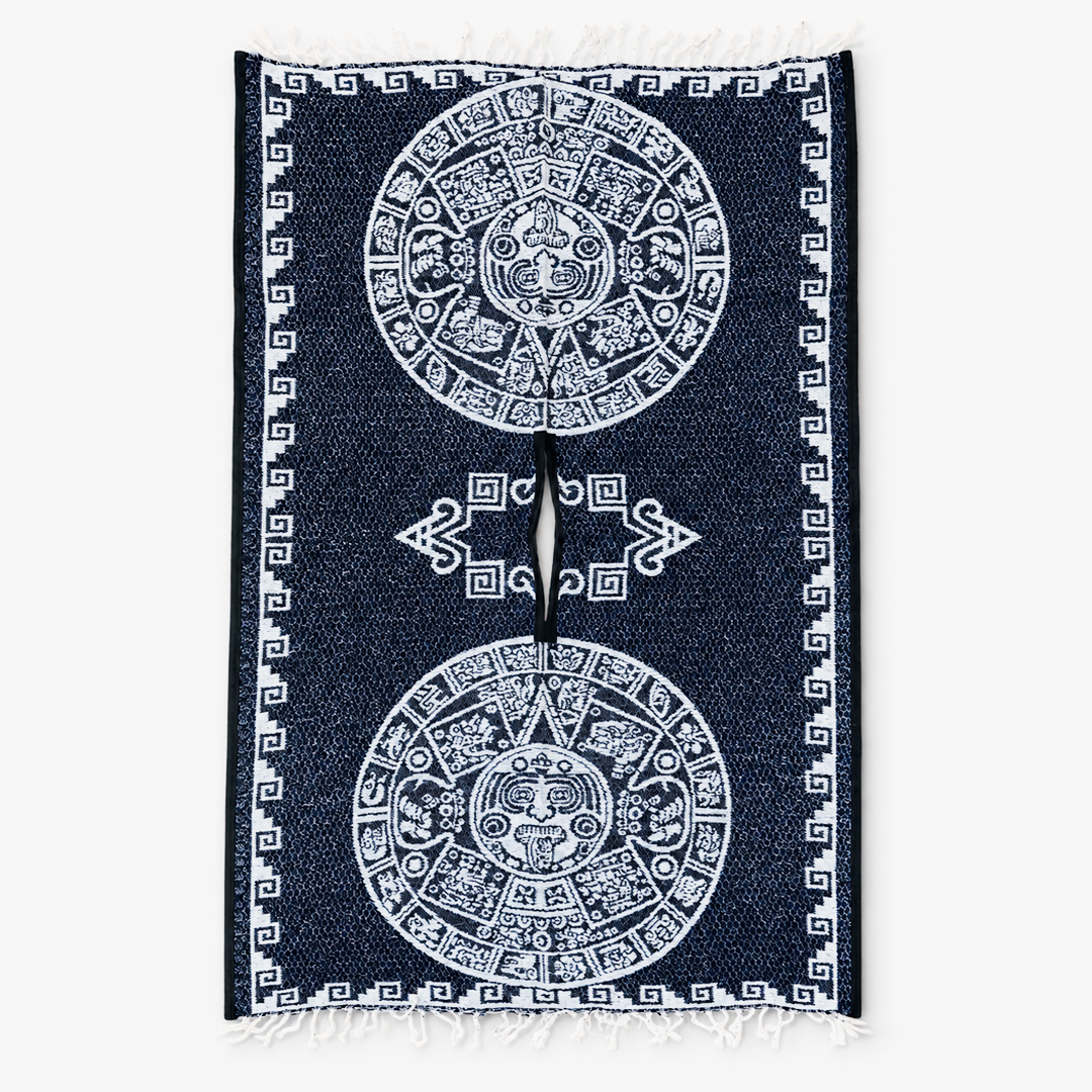Jorongo Gaban Artesanal Mexicano Calendario Azul Oscuro