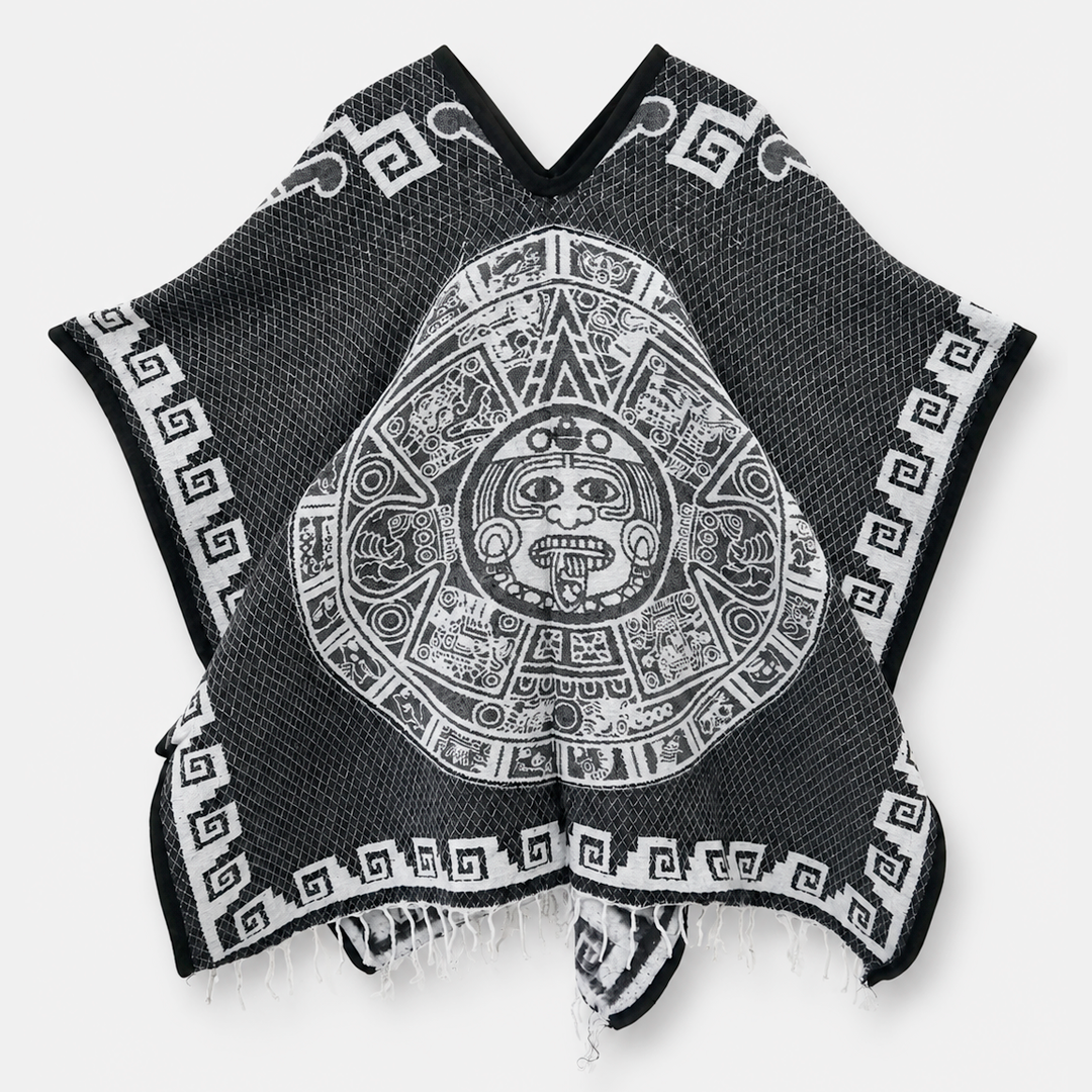Jorongo Gaban Artesanal Mexicano Calendario Negro