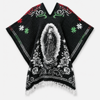 Jorongo Gaban Artesanal Mexicano Virgen Tricolor