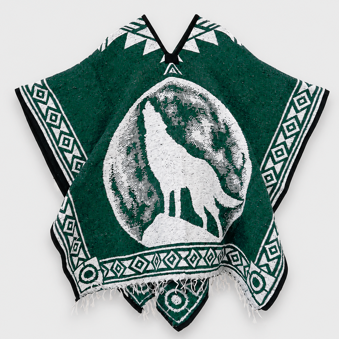 Jorongo Gaban Artesanal Mexicano Lobo Verde Oscuro