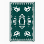 Jorongo Gaban Artesanal Mexicano Caballos Herradura Verde Oscuro