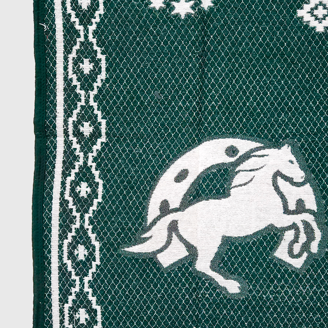 Jorongo Gaban Artesanal Mexicano Caballos Herradura Verde Oscuro