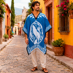 Jorongo Gaban Artesanal Mexicano Lobo Azul Oscuro