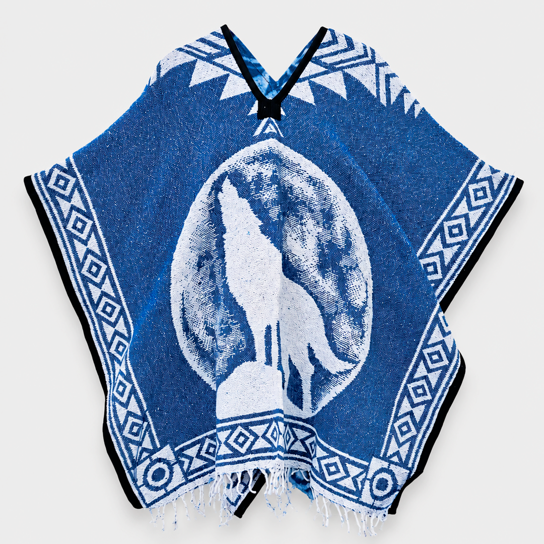 Jorongo Gaban Artesanal Mexicano Lobo Azul Oscuro