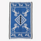 Jorongo Gaban Artesanal Mexicano Caballos Azul