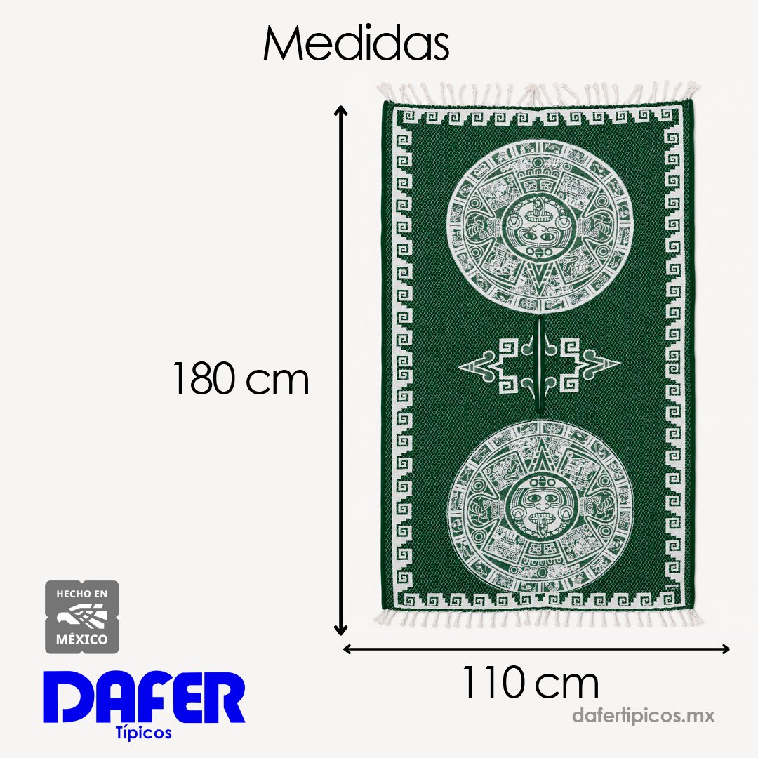 Jorongo Gaban Artesanal Mexicano Calendario Verde Oscuro