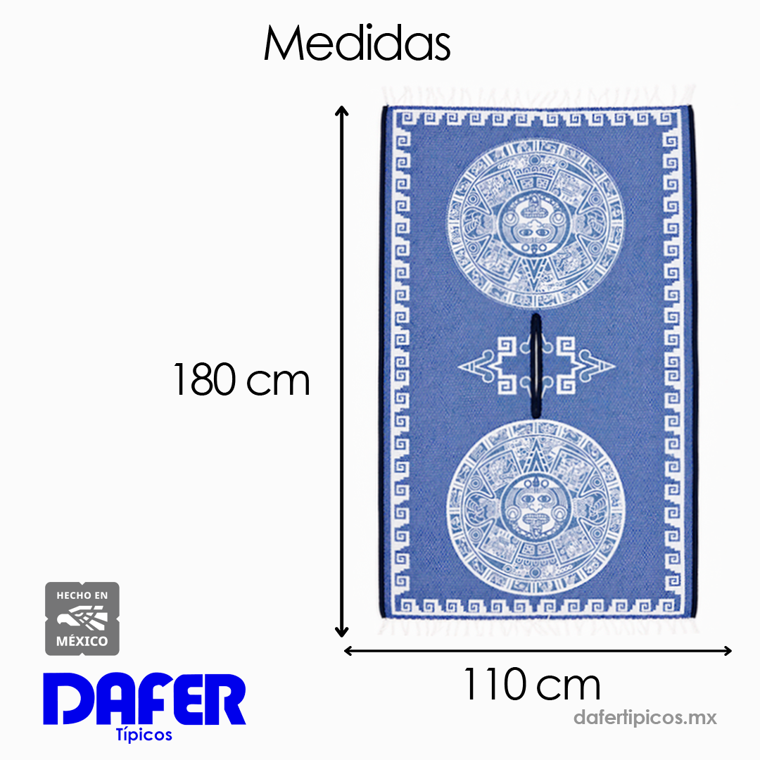 Jorongo Gaban Artesanal Mexicano Calendario Azul