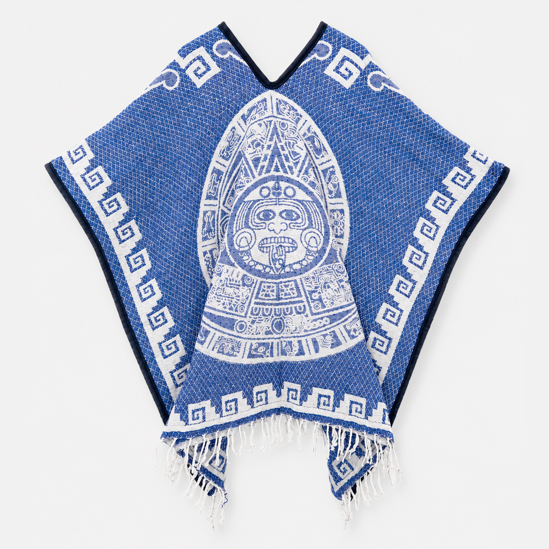 Jorongo Gaban Artesanal Mexicano Calendario Azul