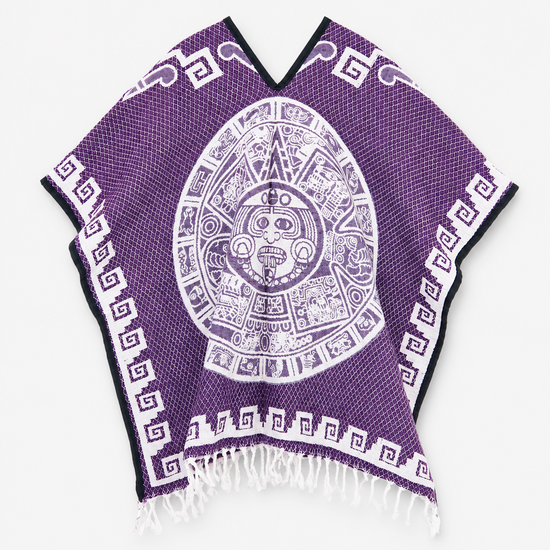 Jorongo Gaban Artesanal Mexicano Calendario Morado
