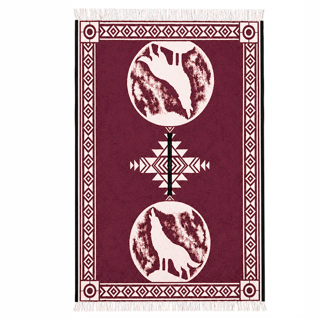 Jorongo Gaban Artesanal Mexicano Lobo Vino