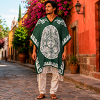 Jorongo Gaban Artesanal Mexicano Calendario Verde Oscuro