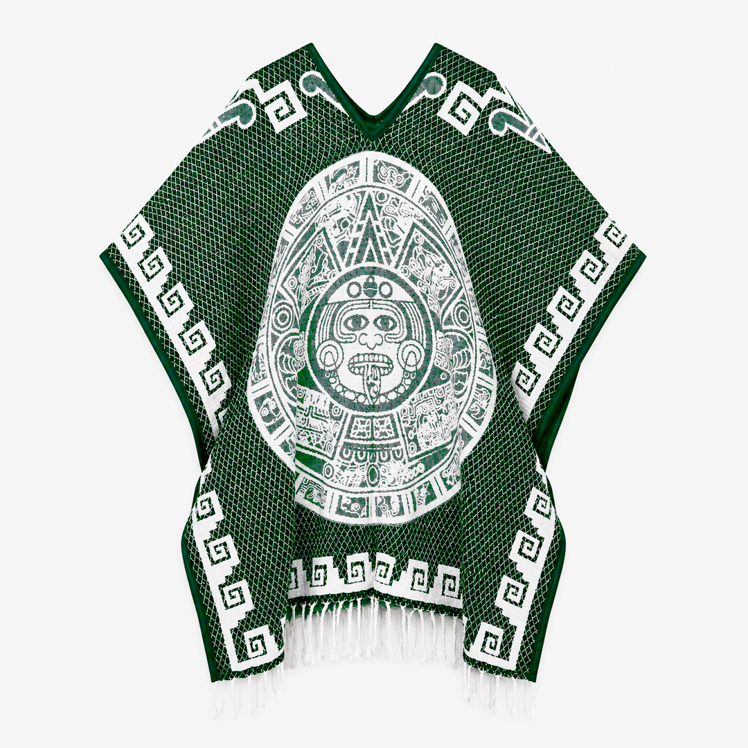 Jorongo Gaban Artesanal Mexicano Calendario Verde Oscuro