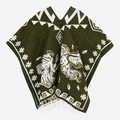 Jorongo Gaban Artesanal Mexicano Gallos Verde Musgo