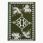 Jorongo Gaban Artesanal Mexicano Gallos Verde Musgo