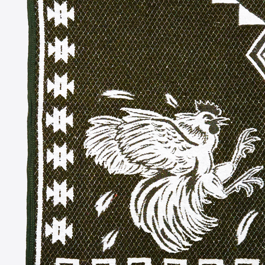 Jorongo Gaban Artesanal Mexicano Gallos Verde Musgo