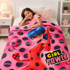 Cobertor Ligero Super Suave Matrimonial Diseños Providencia® Lady bug Girl Power