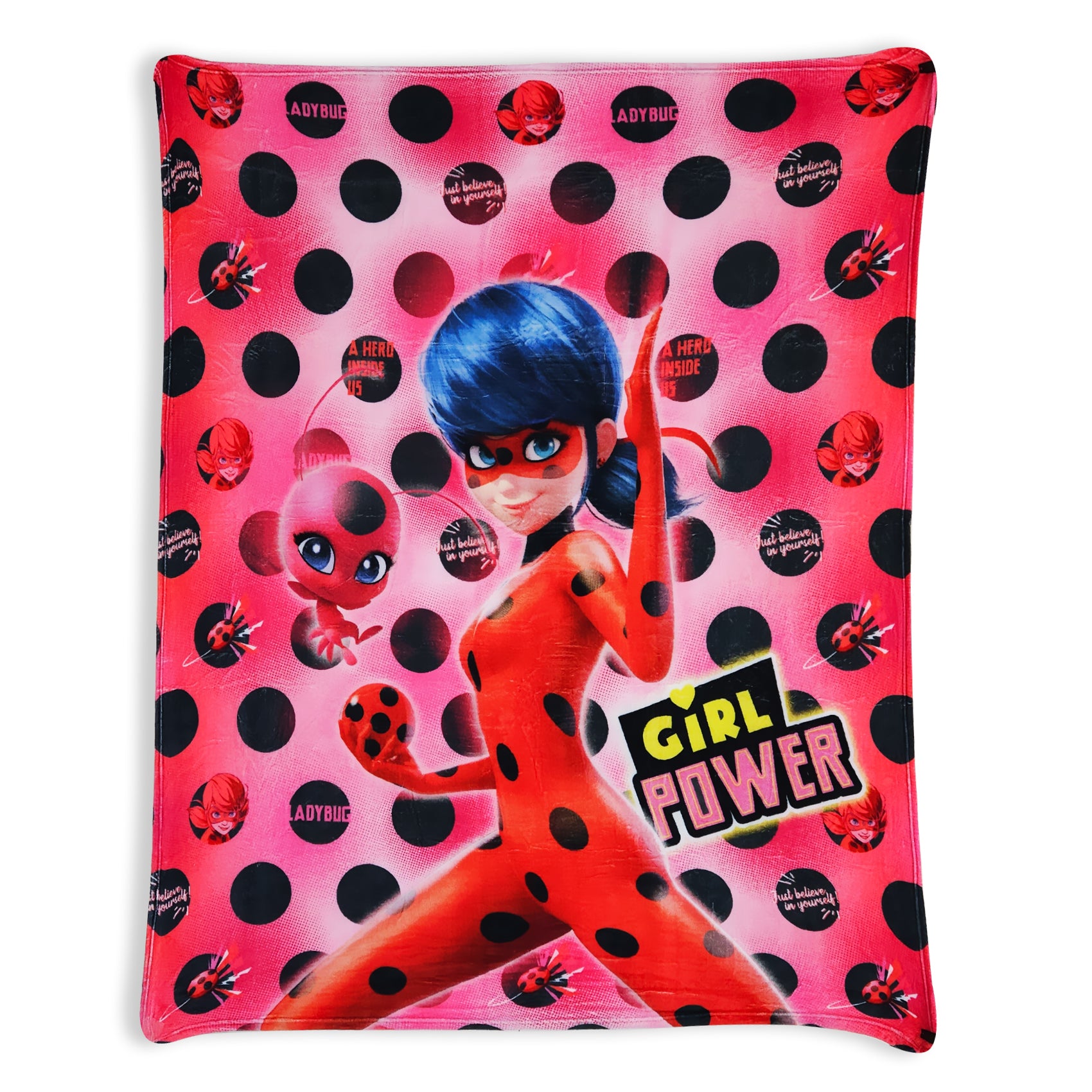 Cobertor Ligero Super Suave Matrimonial Diseños Providencia® Lady bug Girl Power