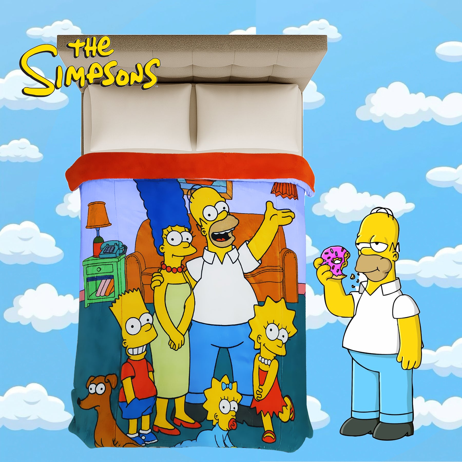 Cobertor Borrega Matrimonial 1.80x2.2m Infantil Providencia® Los Simpson