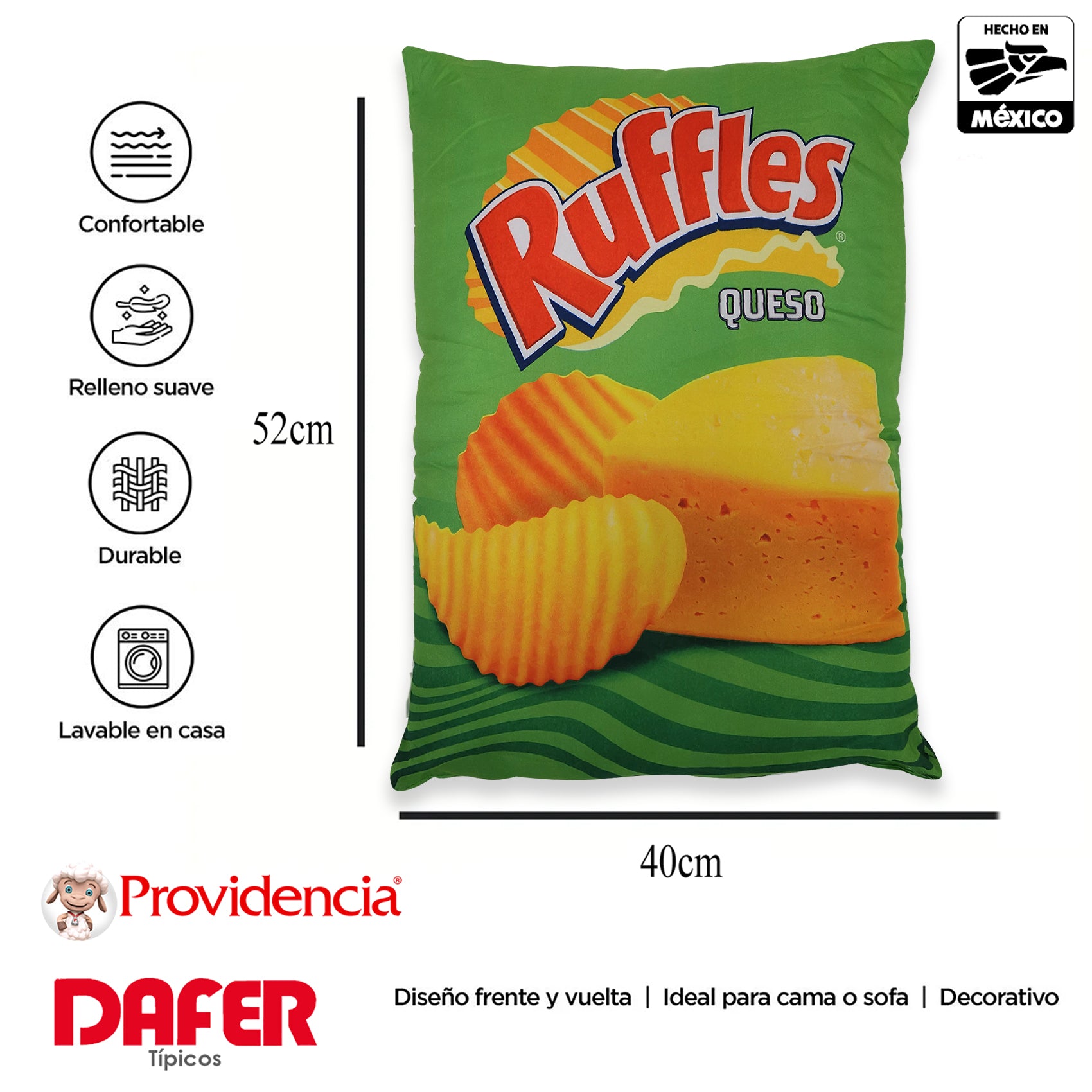 Cojín Almohada Ultra Suave De Botana Divertido Providencia® Ruffles